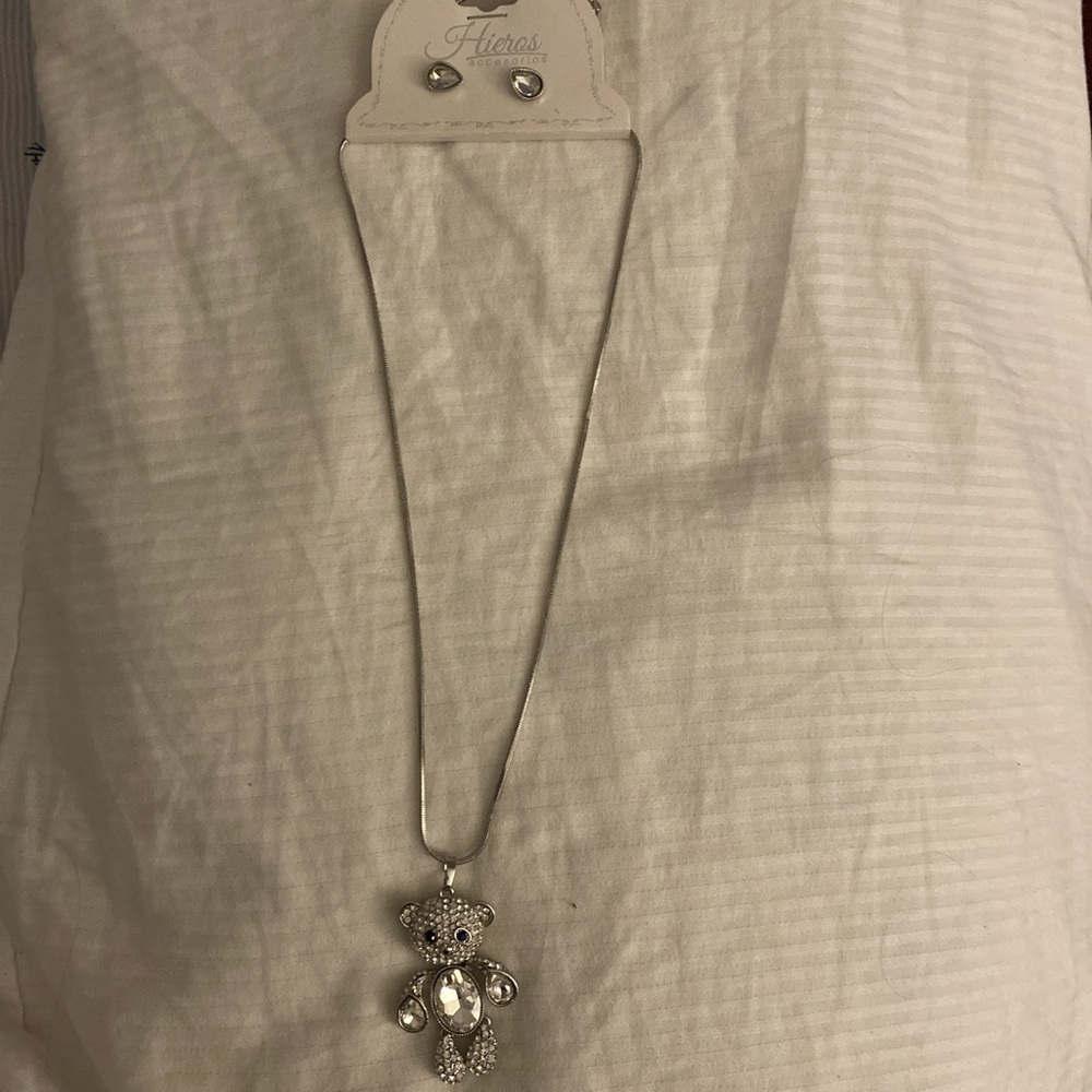 Bear Necklace and earrings